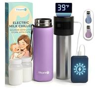 Bottiglia elettrica per il latte materno - Tempo di raffreddamento illimitato, 2 x 150 ml/5 oz biberon per latte materno portatile, alimentato tramite USB C 5 V, refrigeratore per latte materno