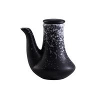 Bottiglia for condimenti in ceramica in stile giapponese con coperchio, dispenser for aceto e salsa di soia, contenitore for olio e condimento versatile for la cucina di casa(Black)