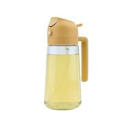 Bottiglia For Olio Da Cucina Multifunzionale Da 470 Ml Con Spruzzatore For Olio In Vetro 2 In 1 For Barbecue, Cottura E Arrostimento(Yellow-600ml)