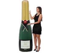 Bottiglia gigante gonfiabile di champagne, 1,8 m, verde e oro, 1,8 m, per Capodanno, compleanno, anniversario, festa, decorazione, puntello