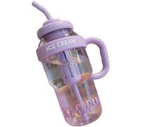 Bottiglia idratante PC trasparente 1300 ml con infusore tè e cannuccia doppia p
