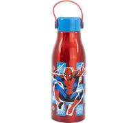 Bottiglia in alluminio per bambini Spiderman Marvel, borraccia 760 ml con tappo svitabile e manico di silicone