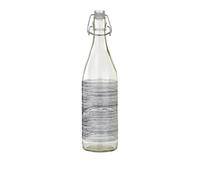 Bottiglia in vetro 1 L con chiusura ermetica linee blu Lella