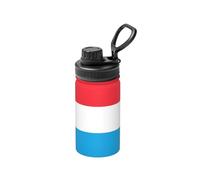 Bottiglia isolata in acciaio inox con coperchio con bandiera del Lussemburgo, 350 ml, per sport, viaggi, ufficio, auto