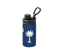Bottiglia isolata in acciaio inox con coperchio con bandiera della Carolina del Sud da 350 ml, per sport, viaggi, ufficio, auto