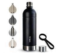 Bottiglia per Aarke Carbonator 3 & 2 e Smeg SKC01, compatibile con Brita SodaOne, Sodapop Cooper e Philips GoZero - bottiglia di ricambio in acciaio inox 1,3 L per gasatore d’acqua (1, Negro Opaco)