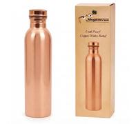 Bottiglia per Acqua in Rame Puro da 1 Litro / 34 Oz Extra Large - un Vaso Ayurvedico in Rame Puro - Bevi Più Acqua, Riduci l'Assunzione di Zucchero e Godi Immediatamente dei Benefici per la Salute