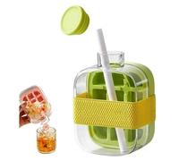 Bottiglia Per Cubetti Di Ghiaccio 2 In 1, Bottiglia Per Cubetti Di Ghiaccio Con Coperchio, Facile Rilascio Del Ghiaccio Per Il Congelatore, Perfetta Per Caffè, Succhi E Bevande (Verde,500ml)