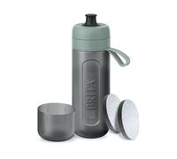 BRITA Borraccia sportiva con filtro dell'acqua modello Active verde scuro (600 ml) con 2 filtri MicroDisc - bottiglia spremibile senza BPA da viaggio, filtro per bere e lavabile in lavastoviglie
