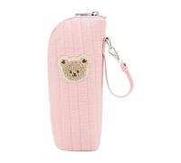 Bottiglia Per La Bottiglia Della Borsa - Tote Termica Con Design 'orso | Presentazione Del Biberon Isolato - Portatore Di Bifondi In Cotone 8x7x22cm Per Viaggi, Passeggino, Alimentazione Esterna,