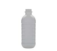 Bottiglia per latte da 1.000 ml, rettangolare, plastica HDPE, bianca, bocca: PEHD40