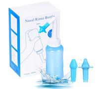 Bottiglia per lavaggio nasale 300ml Neti Pot per Irrigazione Nasale per Adulti e Bambini con due Beccucci