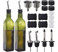 Bottiglia per Olio D'Oliva, 500 Ml, Contenitore per Olio E Aceto, Con Versatore