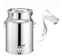 Bottiglia per olio d'oliva in acciaio inox da 5 l/10 con rubinetto, 48 l, lattiera sigillata con coperchio, resistente, da cucina, per olio, latte e liquidi, perfetta per uso domestico e ristorante