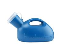 Bottiglia per pipì da uomo, 1500 ml, a prova di perdite, contenitore urinario con manico, per anziani, auto, guida all'aperto, campeggio, viaggi, emergenze, blu