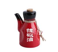 Bottiglia per salsa di soia in stile giapponese con beccuccio antigoccia, contenitore per condimenti per sushi, sashimi, aceto, olio, ampolla per cucina e tavolo da pranzo (rosso)