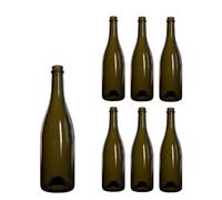 Bottiglia per Vino Vuota, in pacchi da 20 Pezzi Completa di Tappo plastica e gabbietta Metallica
