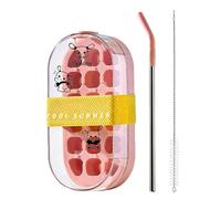 Bottiglia portatile per macchina del ghiaccio, riutilizzabile, 2 in 1, con cannuccia, senza tocco, per cucina, ufficio, viaggi, campeggio, escursionismo, picnic, cocktail, feste, palestra, fitness