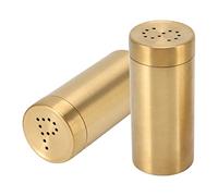 Bottiglia Shaker per Condimento in Acciaio Inossidabile con Barattolo di Spezie Oro da 2 Pezzi con Tappo a Vite Aperto, per Sale, Zucchero, Paprika