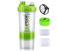 Bottiglia shaker per proteine a 3 strati da 600 ml con sfera di miscelazione in acciaio, a prova di perdite e senza BPA, borraccia sportiva con scomparto per integratori, design facile da pulire per