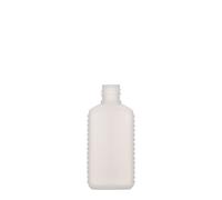 Bottiglia tanica da 50 ml, collo stretto, rettangolare, plastica HDPE, naturale, bocca: DIN 18