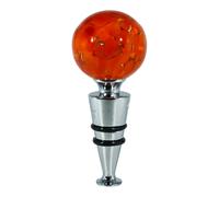 Bottiglia Tappo Murano Vetro Arancione Argento Vino Prosecco Venezia Regalo