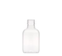 Bottiglia tascabile da 100 ml, ovale, plastica PET, bocca: PP 28