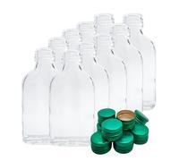 Bottiglia tipo petaca da 100 ml con tappo a vite per liquori e vino 10 pezzi