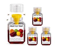 Bottiglia trappola per mosche della frutta (4 pezzi) - Trappola per mosche da 20 ml pronta all'uso per interni, esca liquida atossica, soluzione contro i parassiti da cucina