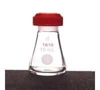 Bottiglia triangolare micro filettata, 5mL 10mL 25mL, Giunto 14/10, Coperchio forato, Beuta conica in vetro borosilicato, F50(5mL-F501005)