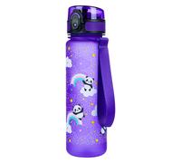 Baagl Borraccia per bambini, a prova di perdite, 500 ml, per la scuola e lo sport, in Tritan (panda della giungla)