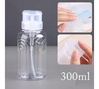 Bottiglia vuota grande da 300ml con pompetta, dispenser sottovuoto, contenitore per liquidi, gel unghie UV, smalto, acetone detergente Acciaio inossidabile