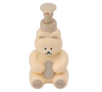 Bottiglia vuota per liquidi, shampoo, balsamo, doccia, contenitore a pompa, per lavare le mani, a forma di orsetto, misura piccola, colore: bianco crema