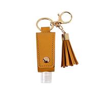 Bottiglia vuota portatile da 30 ml Bottiglia da viaggio in plastica per disinfettante per le mani con nappe Portachiavi in pelle Pu Portabottiglie Bottiglie disinfettanti per le mani