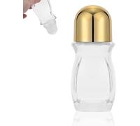 Bottiglie a rullo vuote di vetro con sfera a rullo di plastica, 30/50ml chiaro Roll On Bottiglie contenitori a prova di perdite Massaggio Bottiglie a rullo con tappo(#B,1.02oz/30ML)