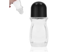 Bottiglie a rullo vuote di vetro con sfera a rullo di plastica, 30/50ml chiaro Roll On Bottiglie contenitori a prova di perdite Massaggio Bottiglie a rullo con tappo(#C,1.02oz/30ML)