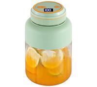 Bottiglie con spremiagrumi portatile, frullatore elettrico da 1300 ml con display LED e conto alla rovescia, elettrodomestico con spremiagrumi dotato di 46 lame in acciaio inossidabile e doppio Verde