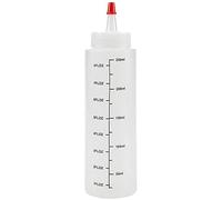 Bottiglie da spremere per ketchup, in plastica trasparente da 250 ml, con tappo rosso e scala graduata, per ketchup, salse, sciroppo, condimenti, vernice piacevole