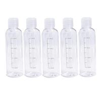 Bottiglie da viaggio 100ml,5 PCS flaconi da viaggio vuoti trasparenti per aereo,Kit Contenitori Viaggio Liquidi in plastica, flacone trasparente per shampo ，lozione， tonico viso, gel,Olio solare