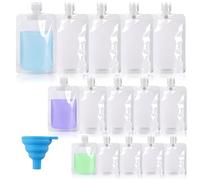 Bottiglie da Viaggio, 16 Pezzi Kit da Contenitori da Viaggio, 100ml/50ml/30ml Contenitori Trasparenti con Piccoli Imbuti, per Shampoo, Lozione, Balsamo, Crema, Contenitori Cosme