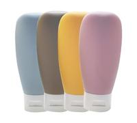 Bottiglie da viaggio | Abbondanza di 4 | Carichi di prova | Bottiglie da viaggio in silicone portatili | Viaggia bottiglie di toilette per organizzare shampoo, lozioni e balsami.