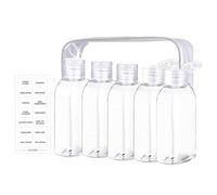 Bottiglie Da Viaggio - Contenitori Portatili Ricaricabili Da 100 Ml | Bottiglie Trasparenti Da Viaggio A Prova Di Perdite | Kit Portaoggetti Da Toilette Leggero E A Prova Di Perdite, Durevole, Facile