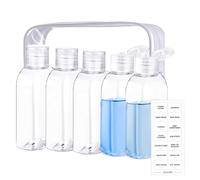 Bottiglie da viaggio da 100 ml, portatili, ricaricabili, a prova di fuoriuscite, mini bottiglie trasparenti per shampoo, lozioni, liquidi, perfette per palestra, escursioni, viaggi di lavoro