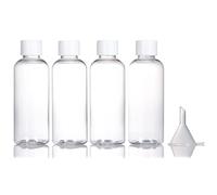 Bottiglie da viaggio da 4 pezzi, 80 ml Bottiglie da viaggio in plastica vuote vuote ricaricabili con coperchi a vite per articoli da toeletta, sapone, shampoo e balsamo