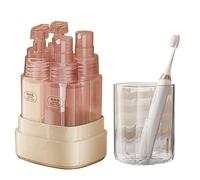 Bottiglie da viaggio per articoli da toeletta,Bottiglie da viaggio vuote, contenitore dispenser portatile da 35 ml per shampoo, accessori da viaggio, contenitori per bottiglie compatte vuote, Rosa, Se