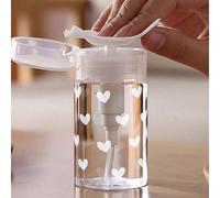 Bottiglie da viaggio riutilizzabili a forma di cuore, trasparenti, con pompette portatili da 100ml/200ml, adatte per rimuovere lo smalto, tonico e struccante, design a testa tonda, lavabili a mano, ri