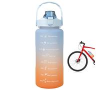 Bottiglie d'acqua del tempo - Borraccia da 67 once a prova di perdite - Borraccia sportiva riutilizzabile, borraccia portatile per acqua potabile motivazionale per fitness sport all'aria aperta Zankie