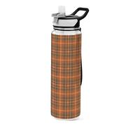 Bottiglie d'acqua in stile vintage con motivo scozzese di bufalo rosso vino rosso design sportivo trasparente per diario design unico decorazione viaggio casa ufficio patio
