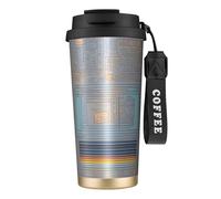 Bottiglie d'acqua isolate in acciaio inox con codice di programmazione, per donne e uomini, con coperchio a prova di perdite, colore nero