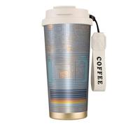 Bottiglie d'acqua isolate in acciaio inox con codice di programmazione, per donne e uomini, con coperchio a prova di perdite, colore bianco